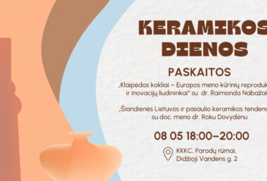 KERAMIKOS DIENOS. Paskaitos apie Klaipėdos koklių istoriją ir šiuolaikinę keramiką - Event image