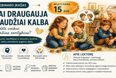 Vebinaro įrašas: “Vaikai draugauja ir skaudžiai kalba. Kaip (ne) padėti?” - Event image