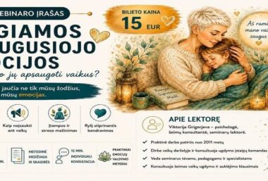Vebinaro įrašas: “NEIGIAMOS SUAUGUSIOJO EMOCIJOS: kaip nuo jų apsaugoti vaikus” - Event image