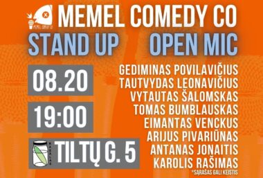 STAND UP Open Mic – Memel Comedy Co – (08.20) Klaipėda / baras Rasãlas - Event image