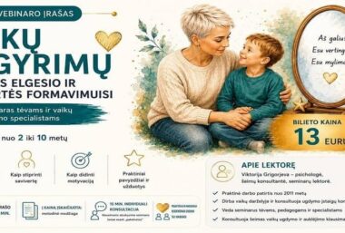 VEBINARO ĮRAŠAS: ” Vaikų pagyrimų poveikis elgesio, savivertės formavimuisi “. - Event image