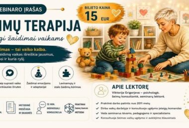 VEBINARO ĮRAŠAS: „Žaidimų terapija: prasmingi žaidimai vaikams” - Event image