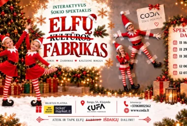 Šokių mokykla CODA: interaktyvaus šokio spektaklis „Elfų fabrikas” - Renginio paveikslėlis
