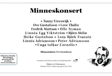 Minneskonsert Cornelis Vreeswijk i Katarina kyrka | Onsdag 11 november - Renginio paveikslėlis