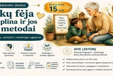 Vebinaro įrašas: Vaikų fėja Disciplina ir jos (ne)metodai - Tapahtuman kuva